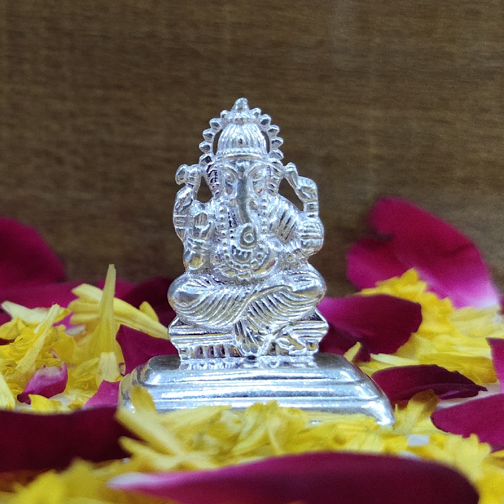 silver Ganesh ji Murti-plate(solid) - Image 3