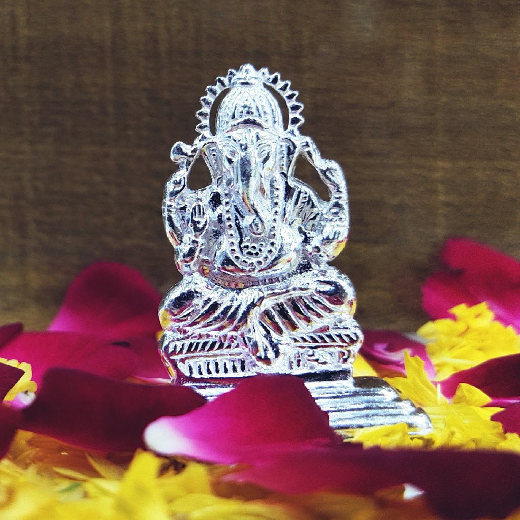 silver Ganesh ji Murti-plate(solid) - Image 2
