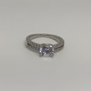 Sterling Silver 925 Single diamond Ladies Ring