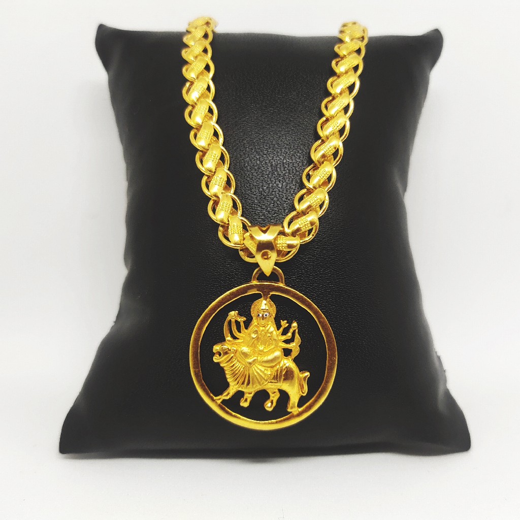 22 kt 916 hallmark designer and fashionable durga maa (god) pendent