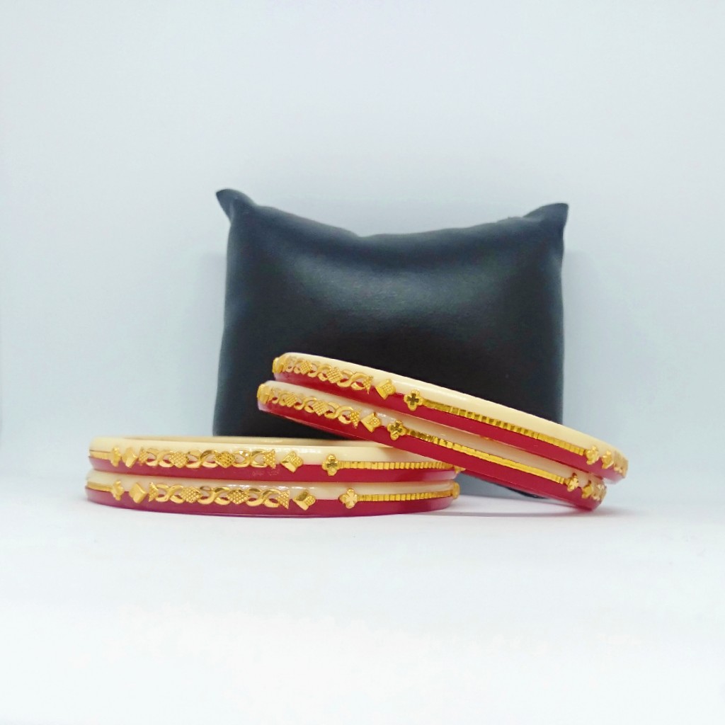 22 kt 916 red-off white women bangles - Image 4