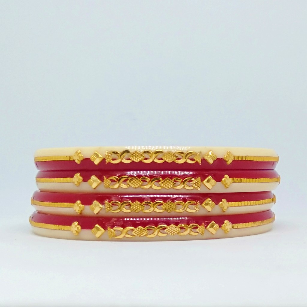 22 kt 916 red-off white women bangles - Image 3