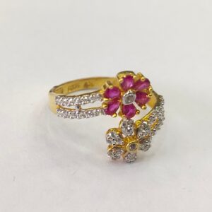 916 Gold Flower Design Ring For Women HKG-58471