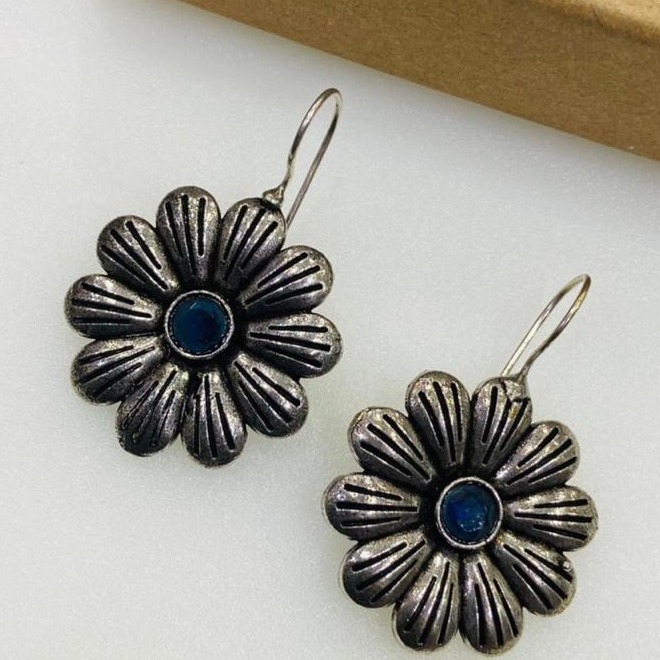 Blue Stone Silver Design Artificial Earring
