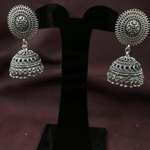 Ethnic design silver artificial jhumke