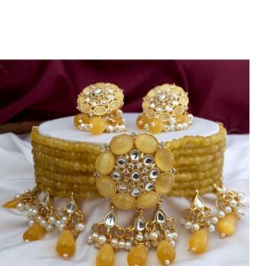 Yellow Stone Unquie Design Bridal Necklace Set