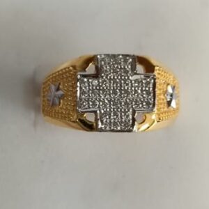 916 CZ Gold Hallmark Men's Ring