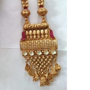 22KT Gold Elegant Design Long Necklace Set