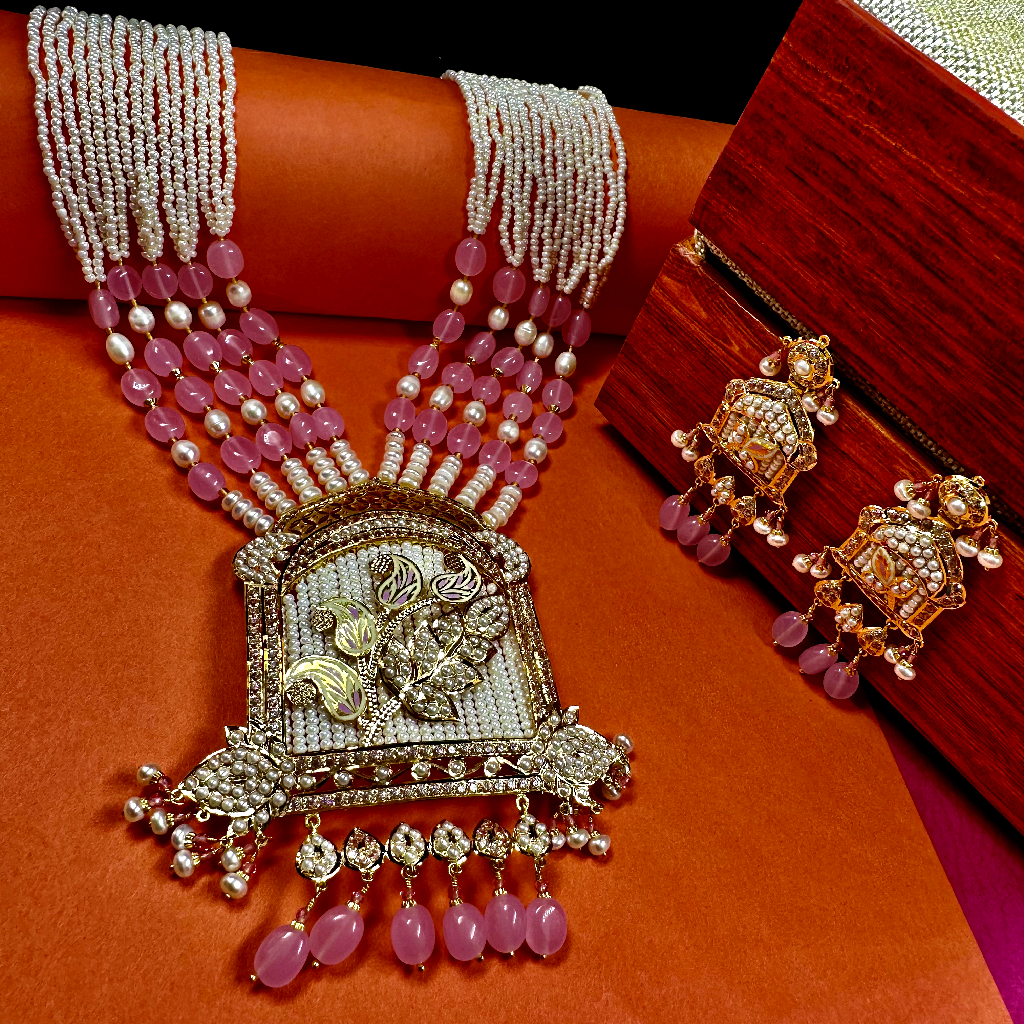 JAISALMERI PINK MOTI WORK SET