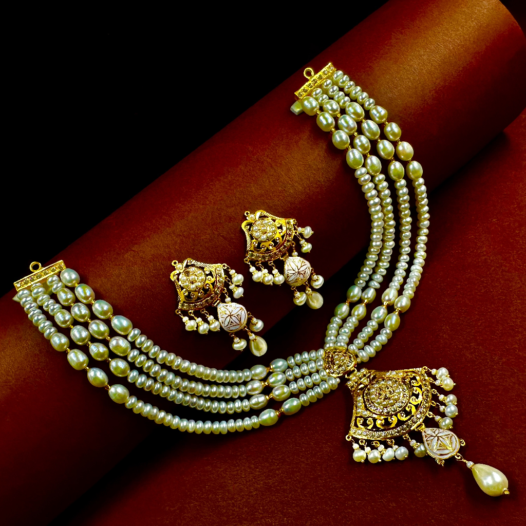 JAISALMERI WHITE MOTI SET