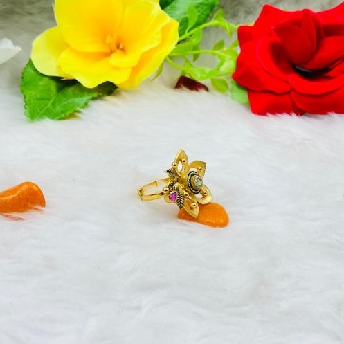 916 gold antique floral design ring - Image 3