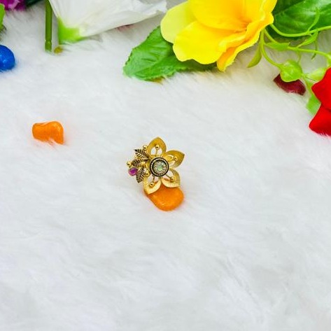 916 gold antique floral design ring - Image 2