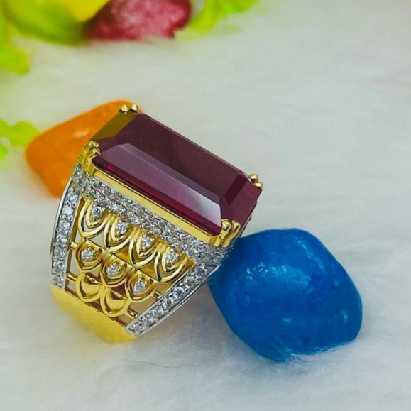 916 RED STONE BIG RING - Image 3