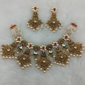 916 Gold Antique Bridal Necklace Set