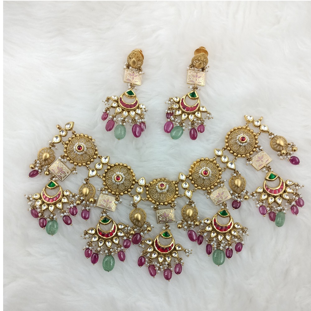 916 Gold Antique Wedding Necklace Set