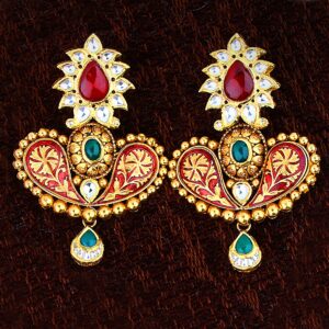 22kt gold antique necklace set for wedding p-2302