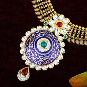 916 gold antique bridal necklace set p-2618