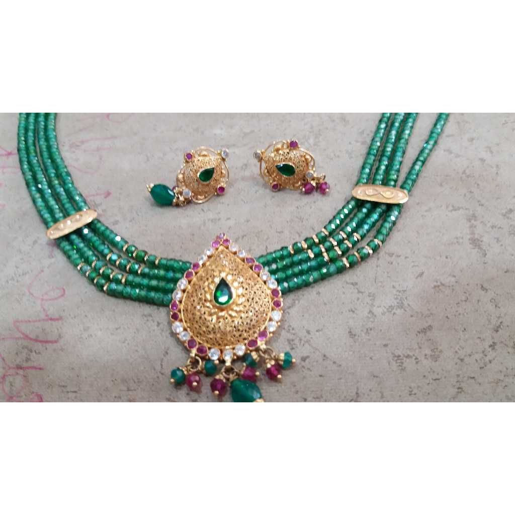 916 Gold Colorful Necklace Set