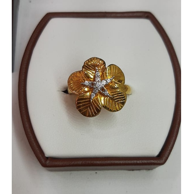 916 Gold Flower Design ring For Women MJ-R014