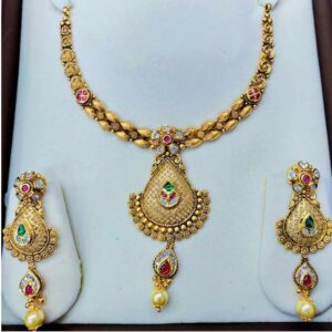 916 Gold Classic Necklace Set For Wedding MJ-N009