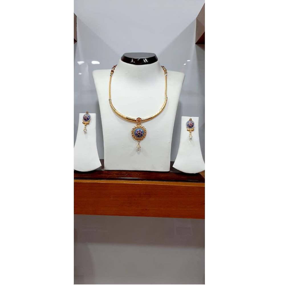 22Kt Gold Designer Colorful Necklace Set MJ-N005