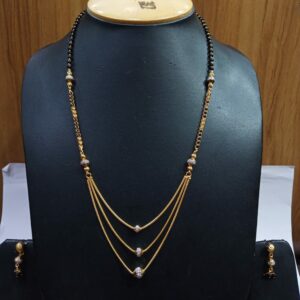 3 line rhodium mangalsutra