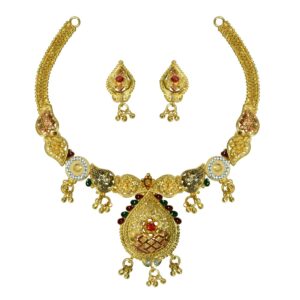 Modern ghughari necklace set for wedding ag-n005