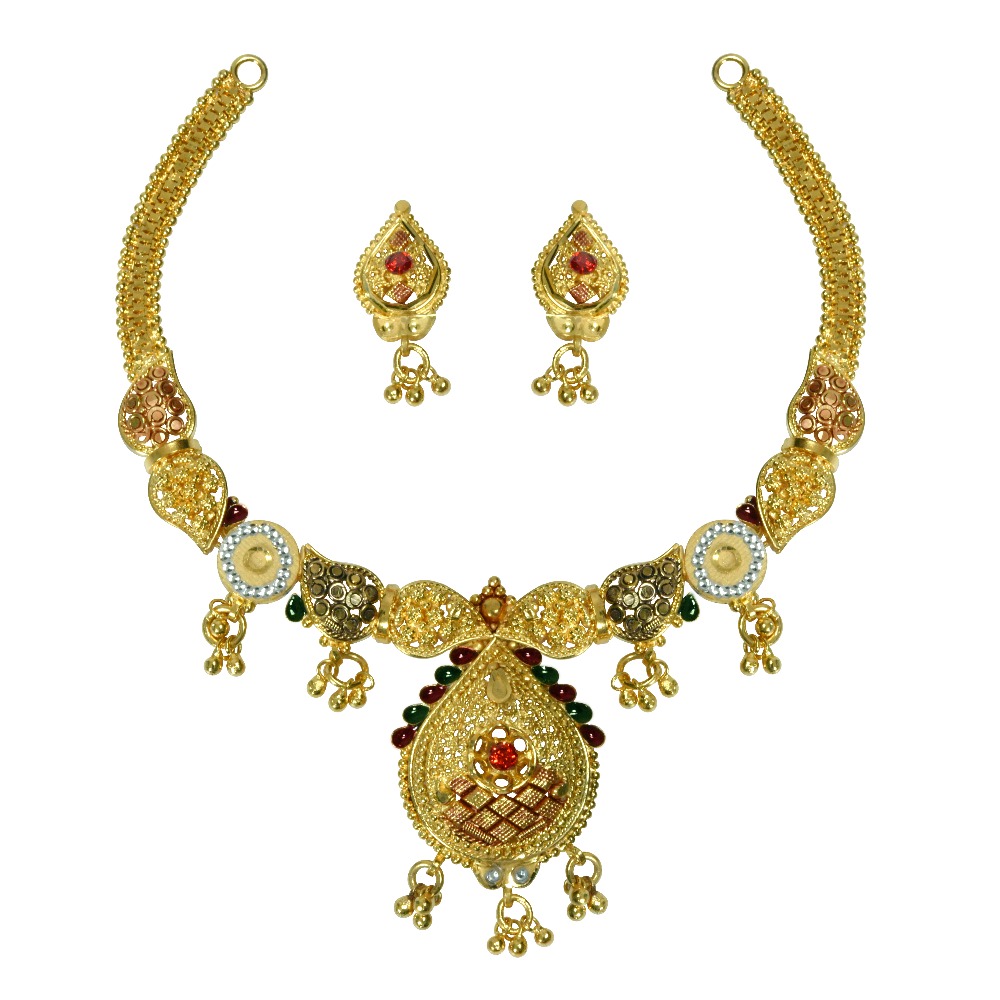 Modern ghughari necklace set for wedding ag-n005