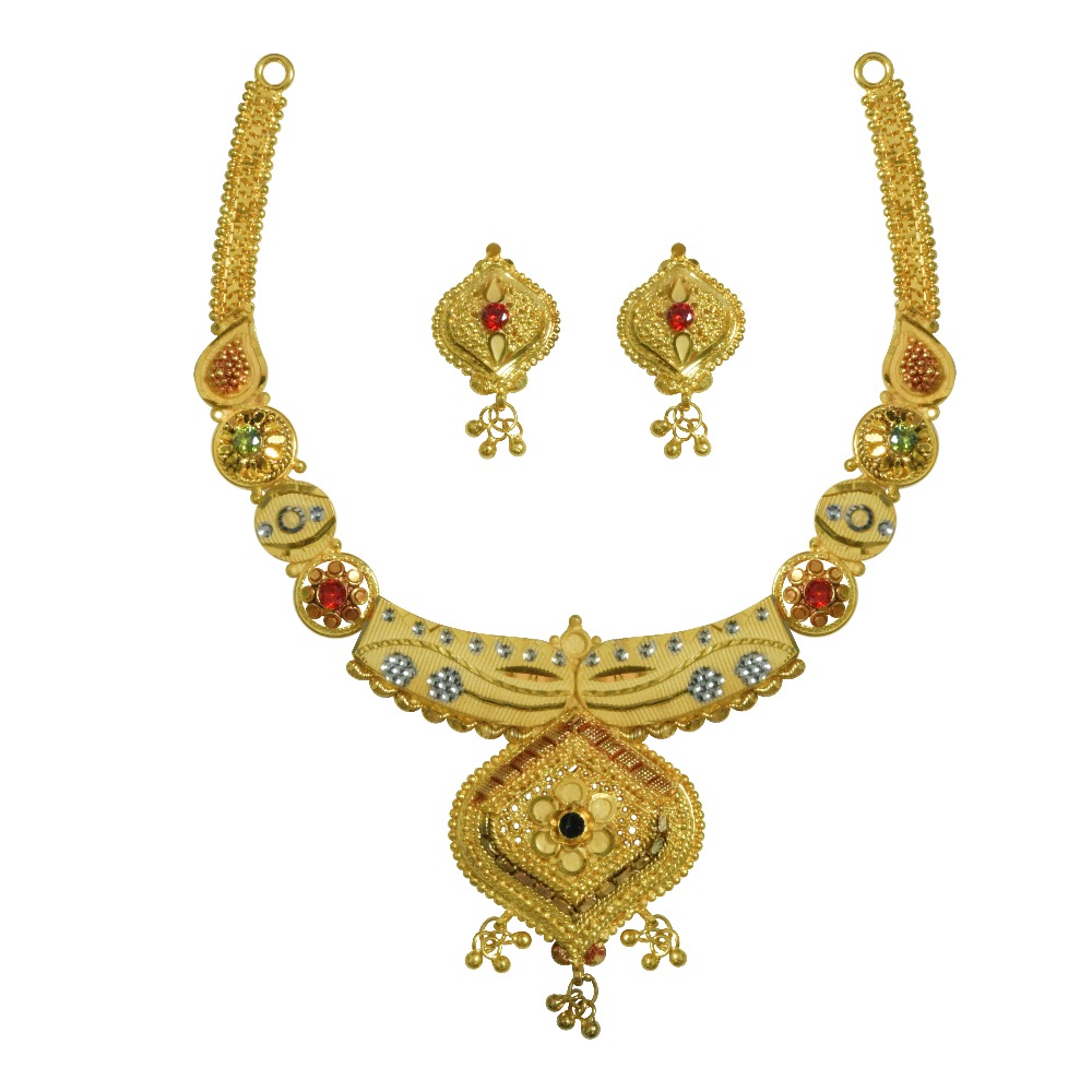 Fancy 1 gram necklace set for bridal ag-n002