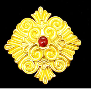 18k Wander France 3.40ct AGL Unheated Burma Ruby Enhancer Brooch Pin 70.3 Grams
