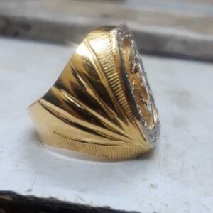22K Gold Handmade Om Gents Ring