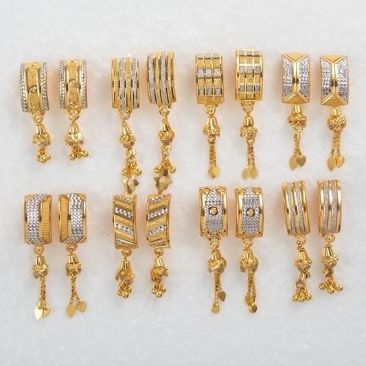 916 gold Designer Bali Earrings