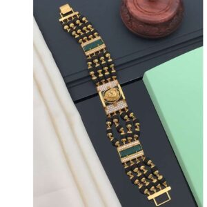 Gold Plated lion Rudraksha Bracelet
