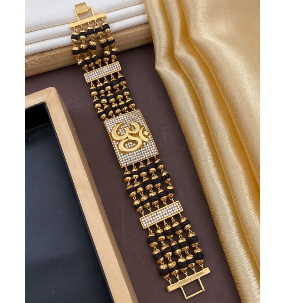 Gold Plated om Rudraksha  Bracelet