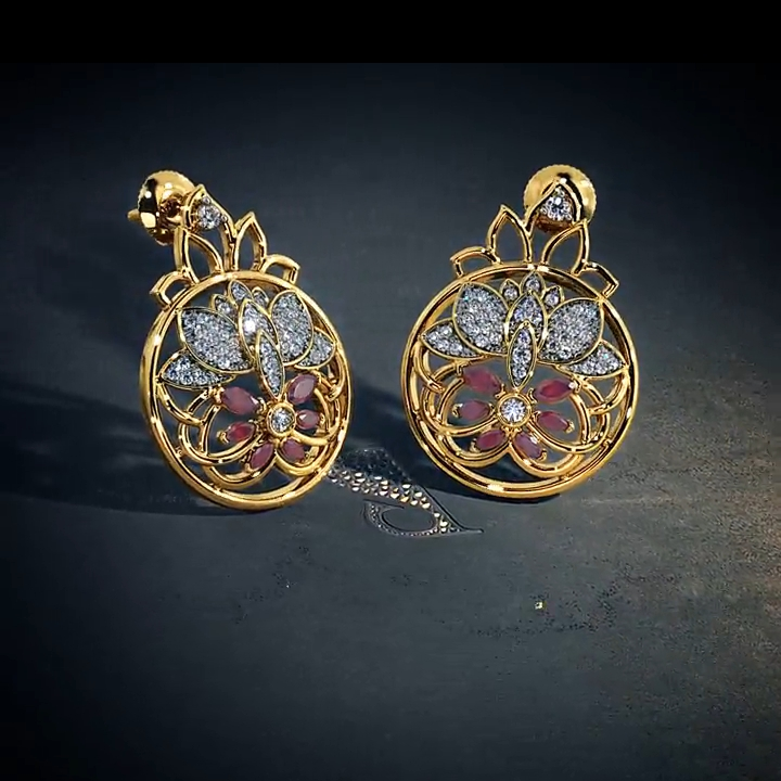 22ct Hall Mark Gold Latest Design Ladies Earring