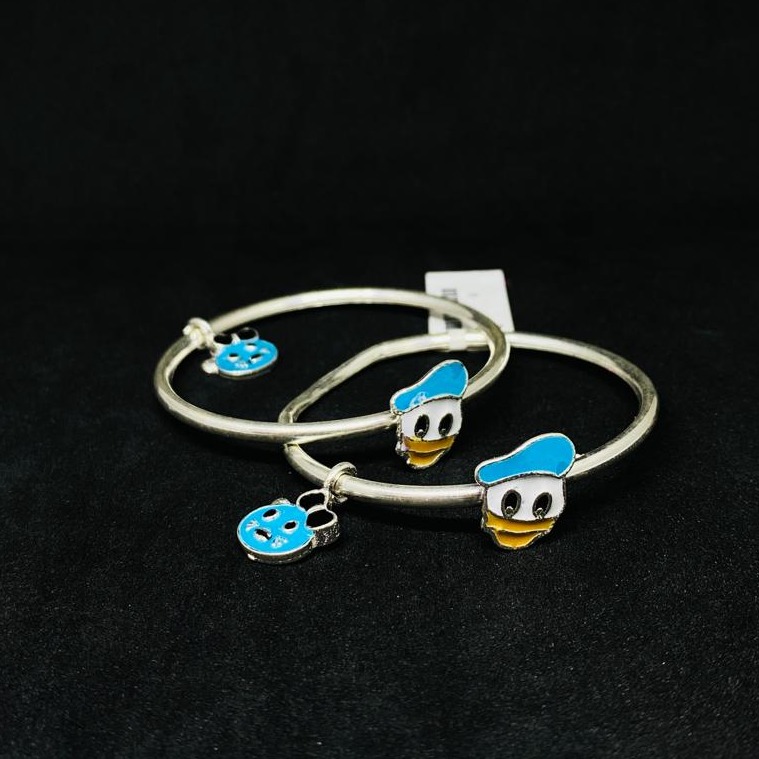new latest silver baby cartoon design bangle