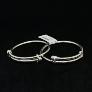 adjustable pure silver baby kada