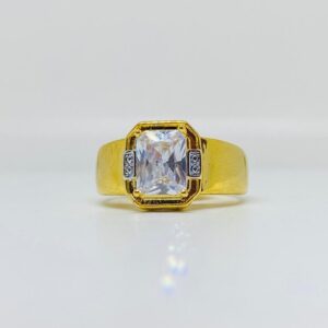 1 gram gold coated single stone ring