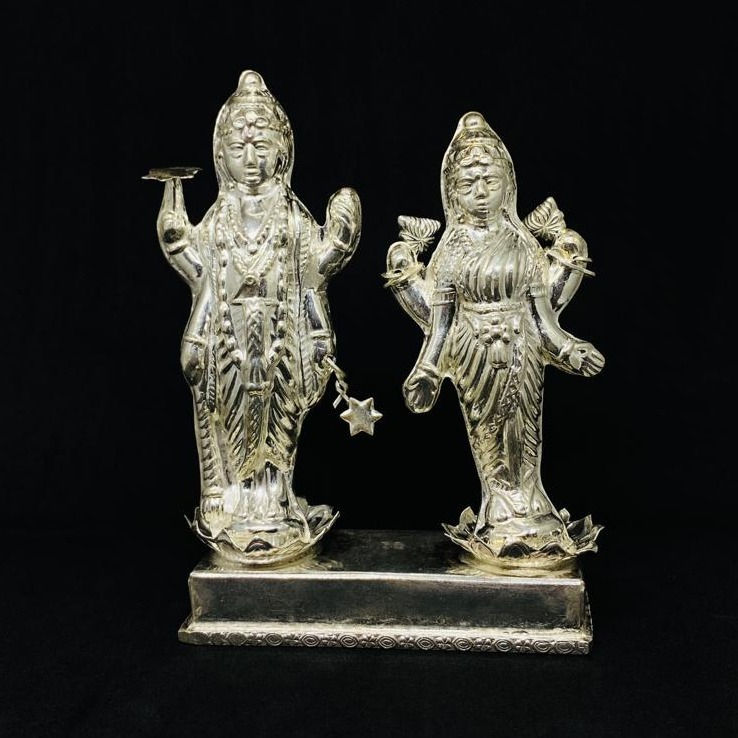 pure silver murti lakshmi & vishnu