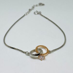 925 Silver Double Tone Bracelet