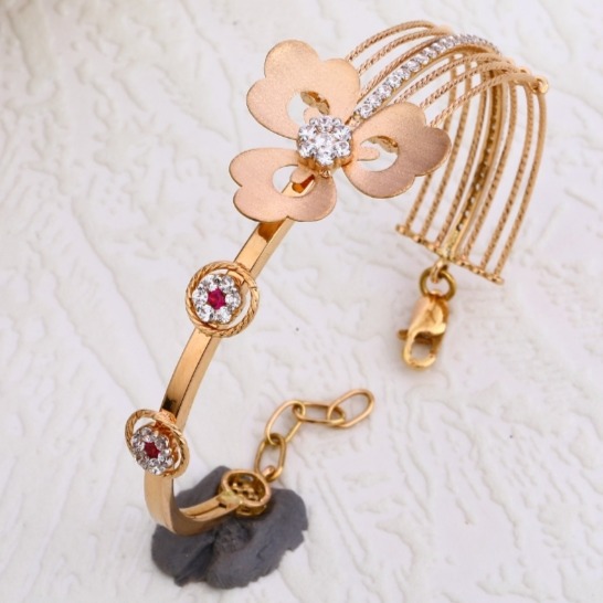 20 carat rose gold ladies kada bracelet rh-kb703