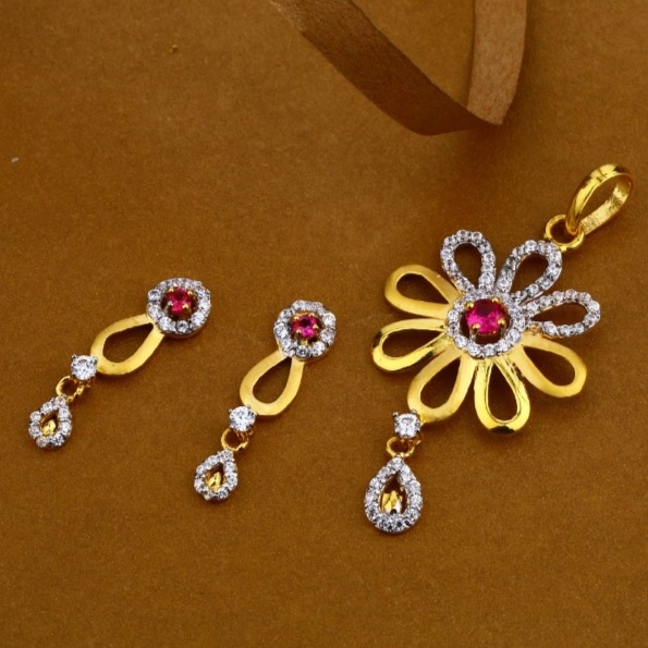 22 carat gold ladies pendants set RH-PS501