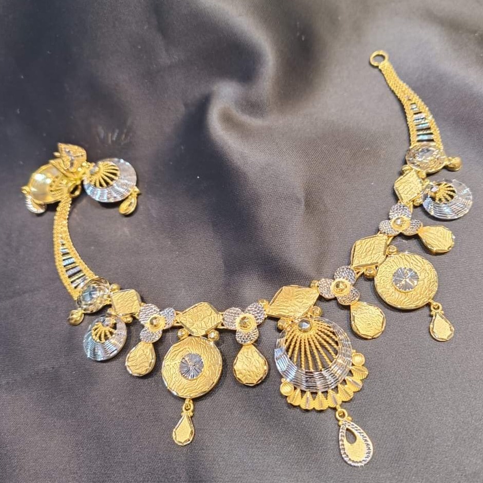 22 cart gold ladies necklace set RH-NS953