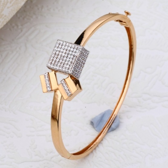20 carat rose gold ladies kada bracelet rh-lb165