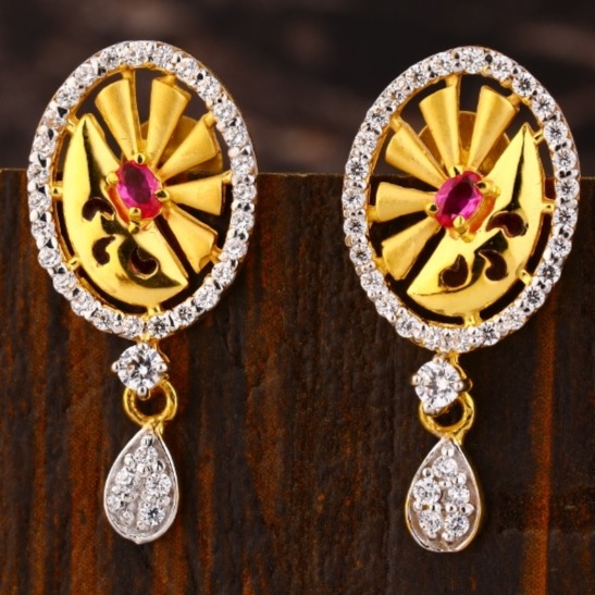 22 carat gold ladies earrings RH-LW495
