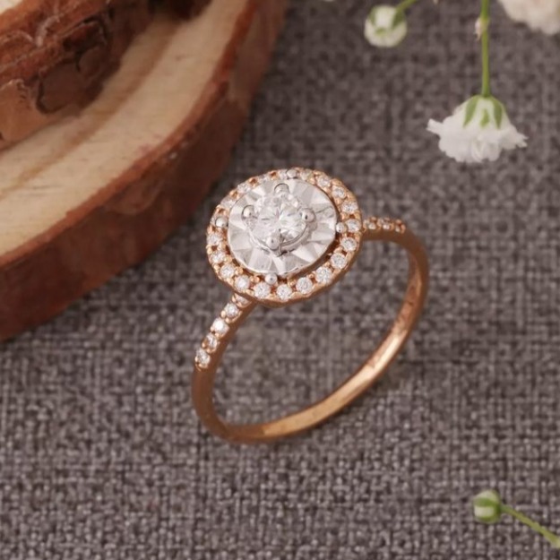 20 carat rose gold radiant ladies rings rh-lr930