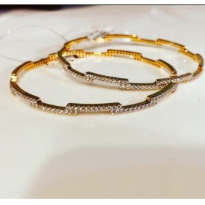22 carat gold classic CZ ladies bangles rh-lb921