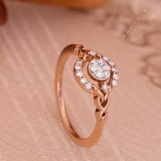 18 carat rose gold religious ladies rings rh-lr919