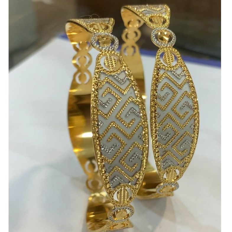 22k gold geometric pattrern ladies bangles rh-lb913