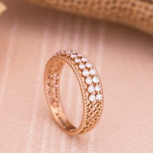 18k rose gold cZ ladies rings rh-lr912